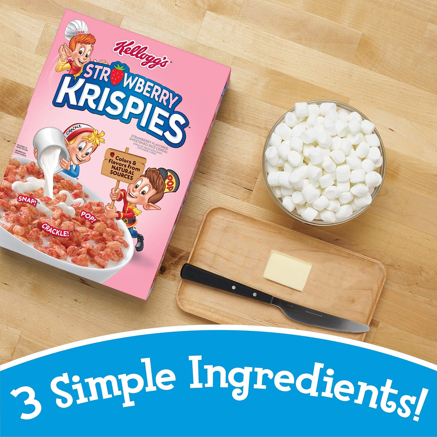 Rice Krispies Kellogg's Strawberry Krispies, Breakfast Cereal, A Good Source of 11 Vitamins and Minerals, 11.5oz Box(Pack of 8)
