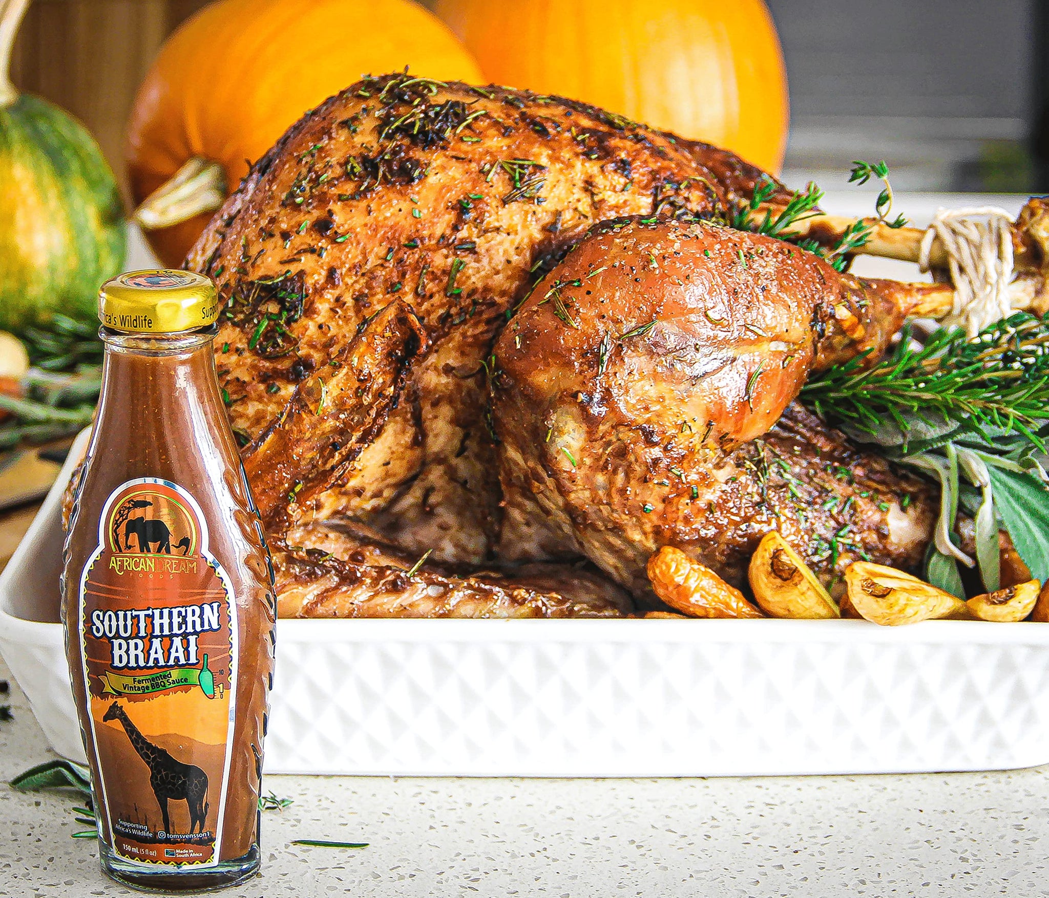 Southern Braai Fermented BBQ Sauce by African Dream Foods | All-Natural Barbecue Sauce | Glass Bottle, 5 fl oz