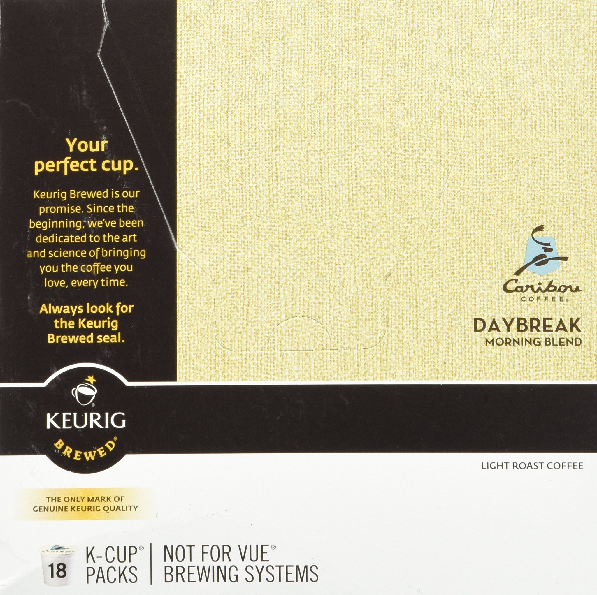 Caribou Daybreak Morning Blend Coffee Keurig K-Cups, 18 Count