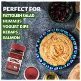 Sumac and Zaatar Set, Sumac Spice 6.4oz + Zaatar Spice 6.4oz, Twin Pack, Essential Duo, Za'atar Seasoning for Breads, Salads, Meats, Hummus, Ground