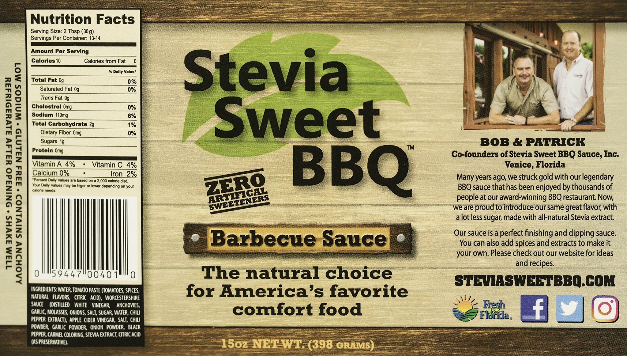 Stevia Sweet BBQ Sauce | Low Sugar (1g), Low Carb, Low Sodium, Gluten & Fat Free | Paleo & Keto Diet Friendly Barbecue Sauce | Zero Artificial