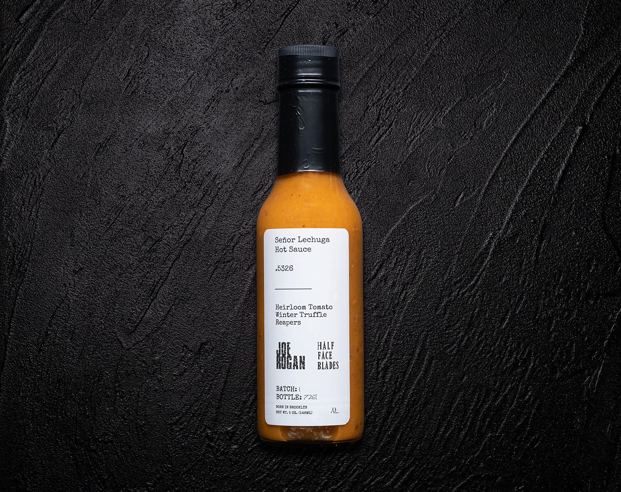 Joe Rogan x Half Face Blades x Señor Lechuga Hot Sauce .5326 Heirloom Tomatoes, Winter Truffle, Reapers