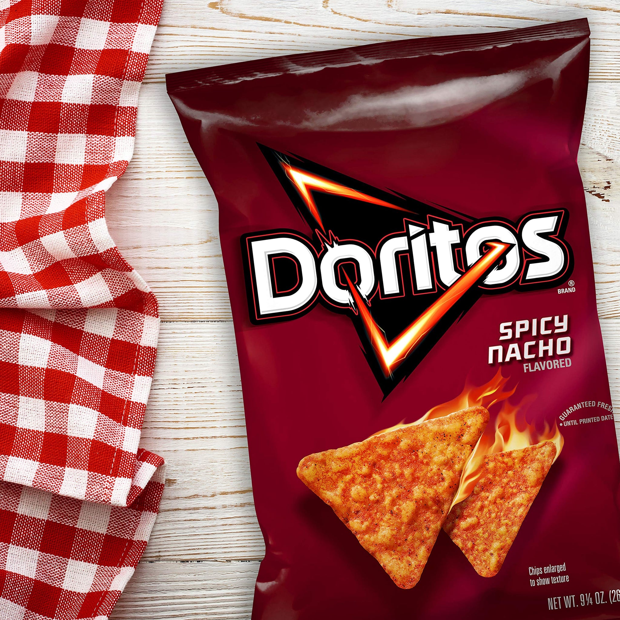 Doritos Tortilla Chips Spicy Nacho, 9.25 Oz