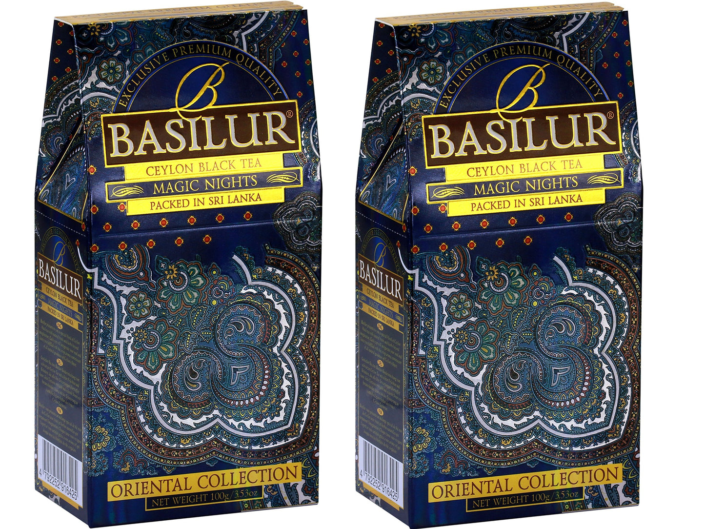 Basilur | "Magic Nights " Oriental Collection | Black Leaf Tea with cranberry and cornflower | 100g (3.52oz.) Per pack | Pack of 2