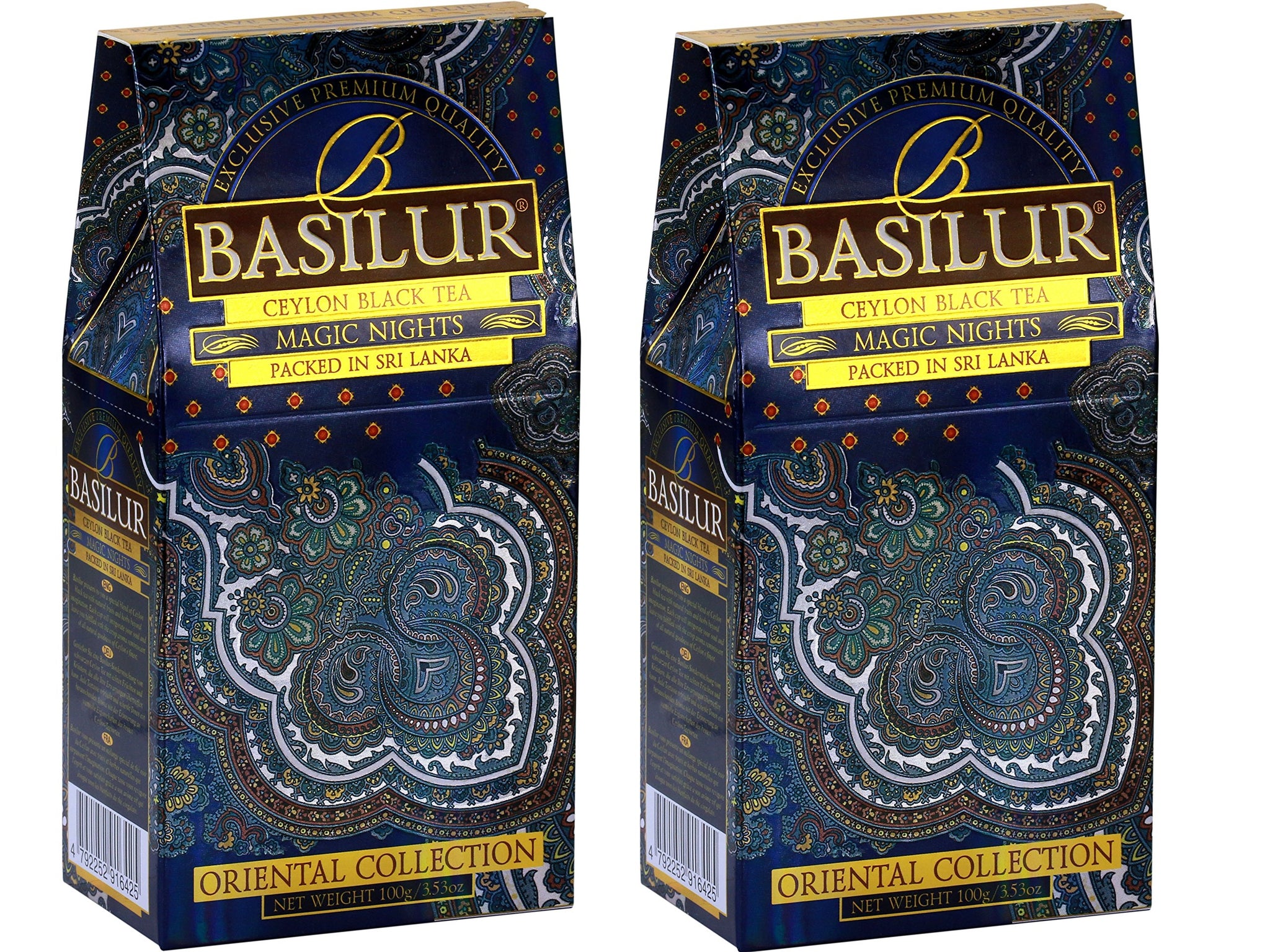 Basilur | "Magic Nights " Oriental Collection | Black Leaf Tea with cranberry and cornflower | 100g (3.52oz.) Per pack | Pack of 2