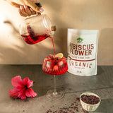 Hibiscus Flower Loose Leaf Tea - 100% Certified Organic - Herbal Tisane - Caffeine Free Hot Loose Leaf Tea - 1lb Pouch - 16oz Resealable Bag - 1 Pack