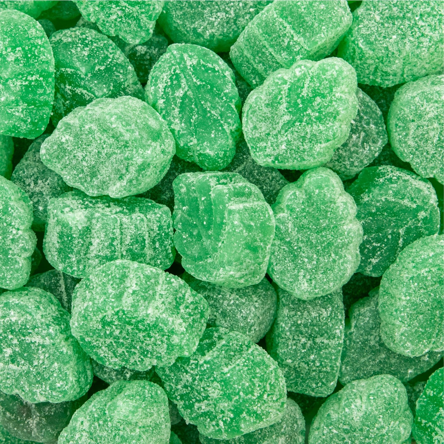 Spearmint Leaves Candy -Green Candy - 2 Pound Bulk Bag - Spearmint Candies with Soft Chewy Texture - Mint Jelly - Green Gummies - Classic Leaf Shaped