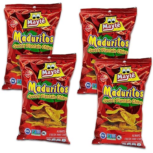 VALUE 4-Pack - Maduritos Bundle - INCLUDES 4 Bags Sweet Plantain Chips / Maduritos Dulcesitos Mayte 12oz TOTAL - Comes in a Despensa Colombiana Pack