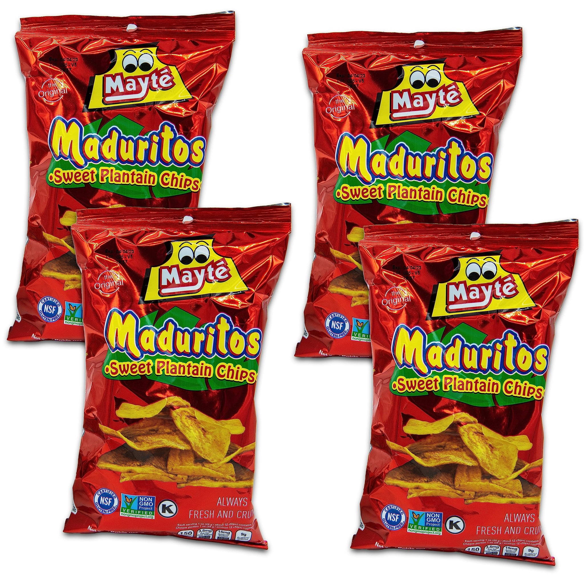 VALUE 4-Pack - Maduritos Bundle - INCLUDES 4 Bags Sweet Plantain Chips / Maduritos Dulcesitos Mayte 12oz TOTAL - Comes in a Despensa Colombiana Pack