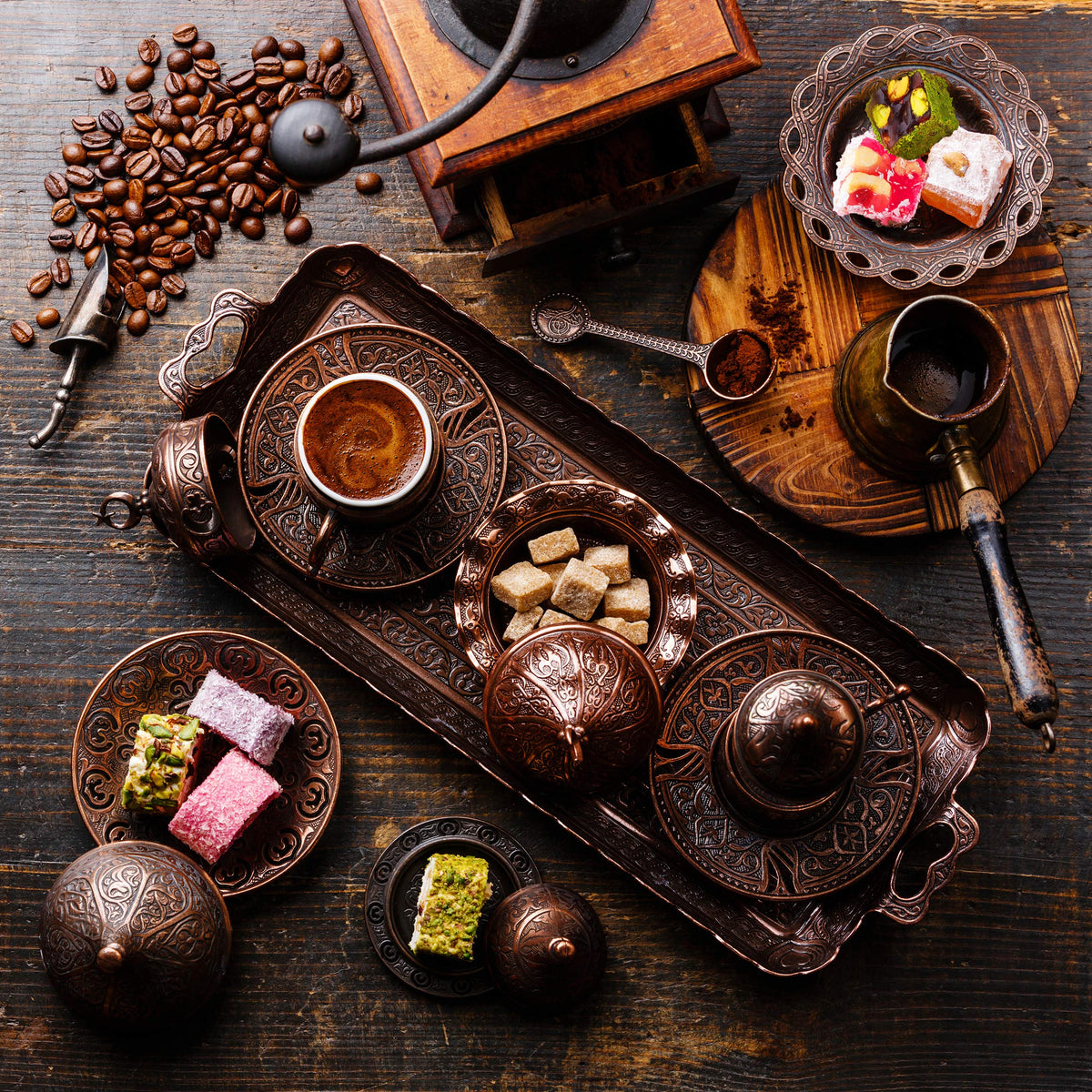 Cerez Pazari Turkish Delight In 4 Flavours, With Pistachio, Hazelnut & Walnut, Assorted Gourmet Lokum In Elegant Tin Gift Box, Sweet Traditional Soft