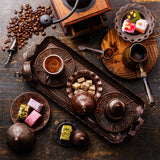 Cerez Pazari Turkish Delight In 4 Flavours, With Pistachio, Hazelnut & Walnut, Assorted Gourmet Lokum In Elegant Tin Gift Box, Sweet Traditional Soft
