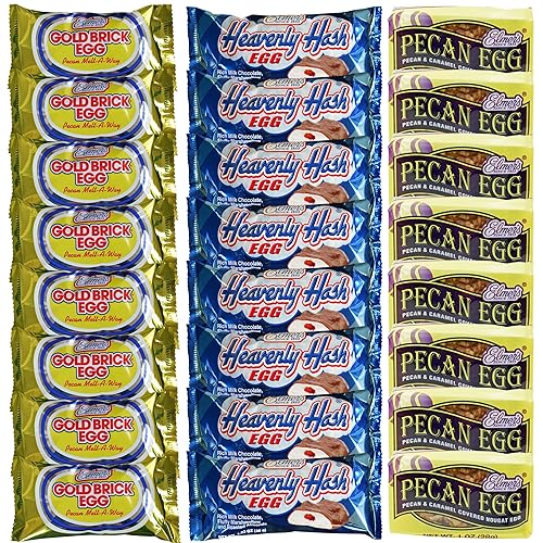 Elmer's Heavenly Hash Eggs (8), Gold Bricks Eggs (8), Pecan Eggs(8)