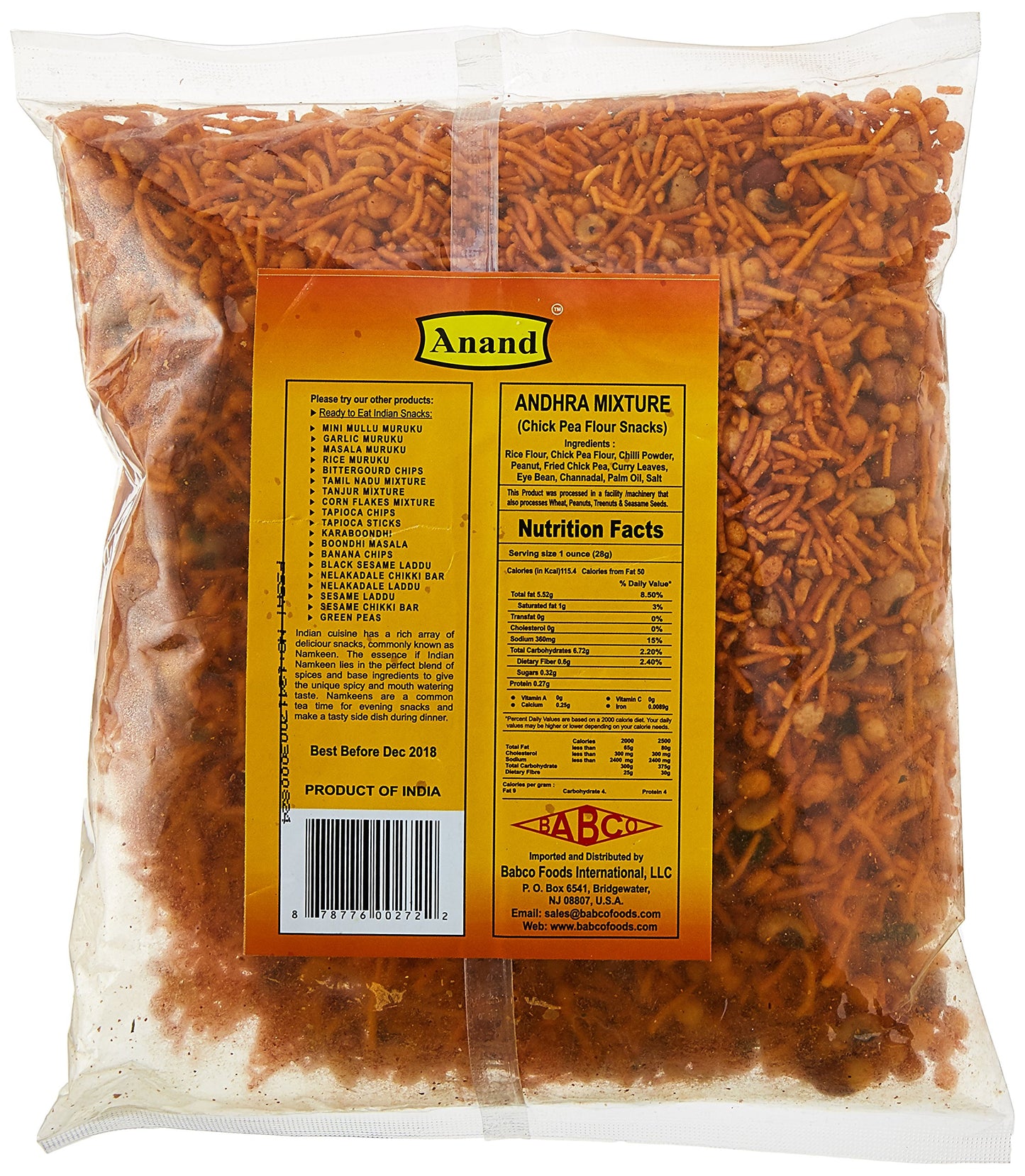 Anand, Andhra Mixture (Chick Pea Flour Snacks), 400 Grams(gm)