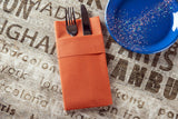 Moyes Home Terracotta Dinner Napkins with Silverware Pocket (50 Pack) - Linen-Feel Disposable Cloth-Like Paper Napkins for Fall Weddings, Thanksgiving