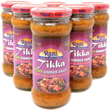 Rani Tikka Vegan Simmer Sauce (Creamy Tomato, Onion & Cilantro) 14oz (400g) Glass Jar, Pack of 5 +1 FREE ~ Easy to Use | Vegan | No Colors | All