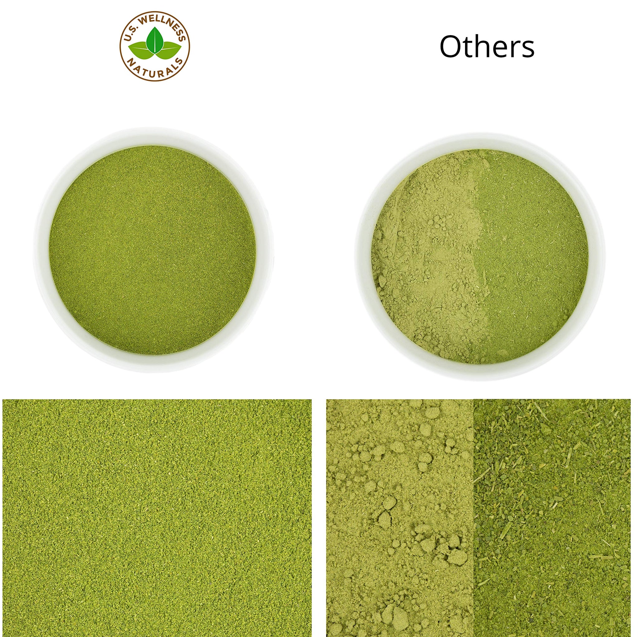 U.S. Wellness Naturals Moringa Powder 1LB (16Oz) 100% Certified Organic| 100% Pure Moringa Leaf NO Stems| - Raw from India | Smoothies | Drinks | Tea