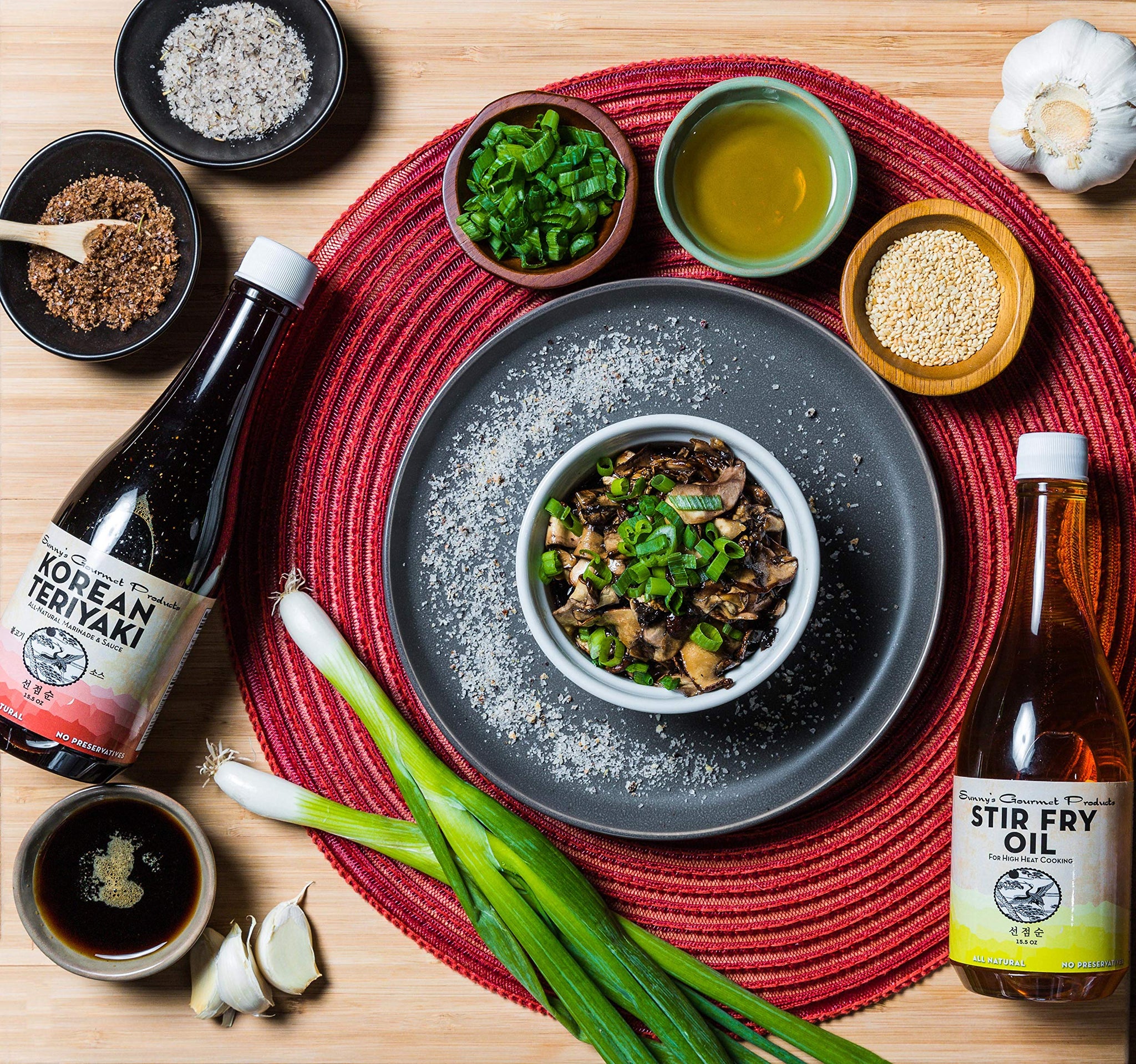 Sunny's Gourmet Korean Stir Fry Oil, For High Heat Cooking, All Natural No Preservatives, 15.5 oz. (Single)