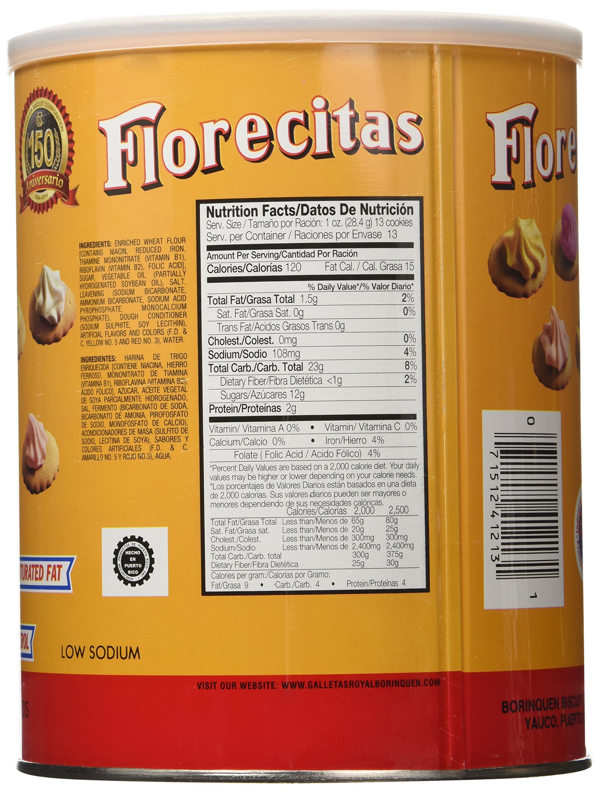 Florecitas Ice Gem Cookies by Royal Borinquen in Puerto Rico - 13 oz, 2 Cans
