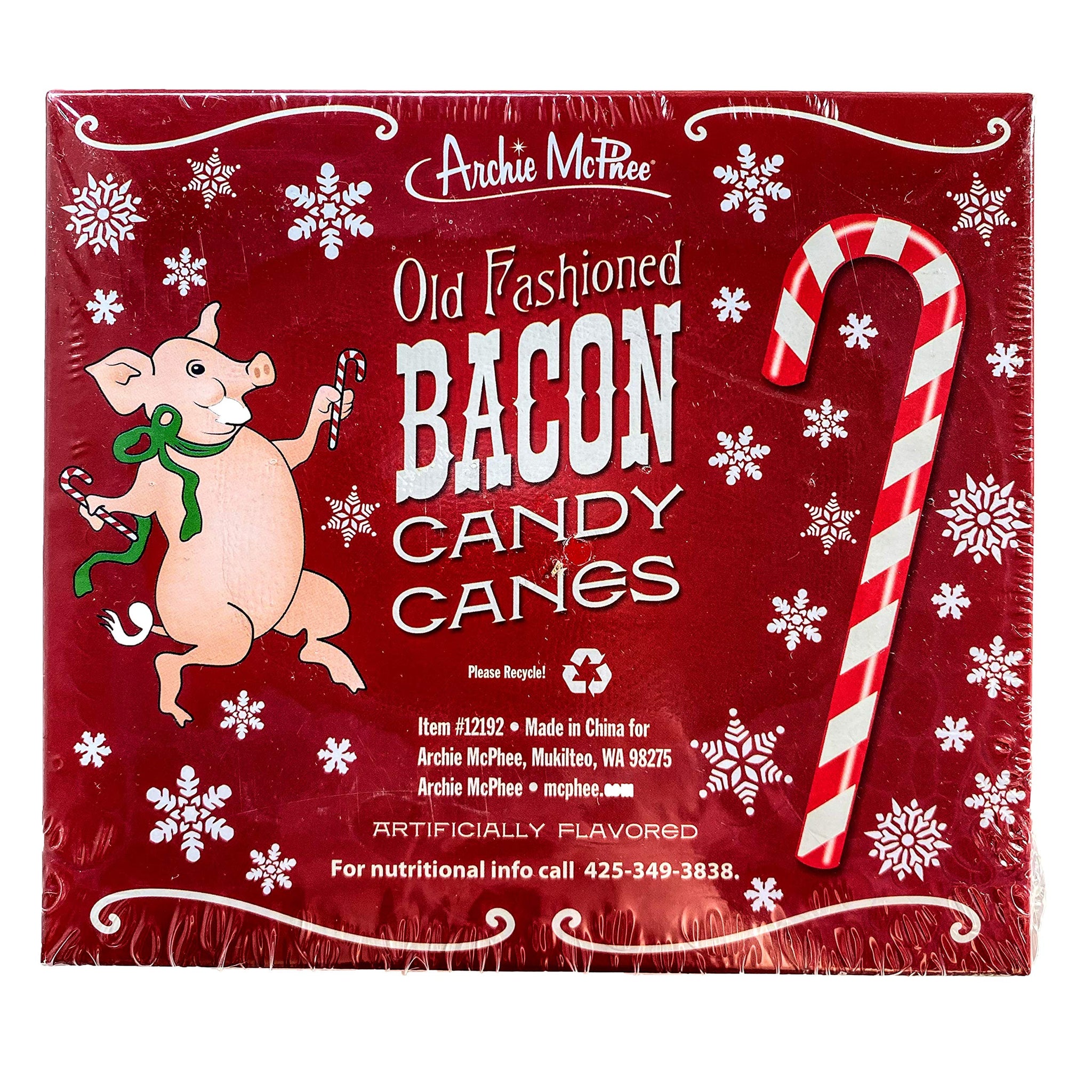 Archie McPhee Dill Pickle, Mac and Cheese, and Bacon Christmas Candy Canes - Stocking Stuffers - Funny Novelty Weird Candy - Prank, Gag, Joke, White