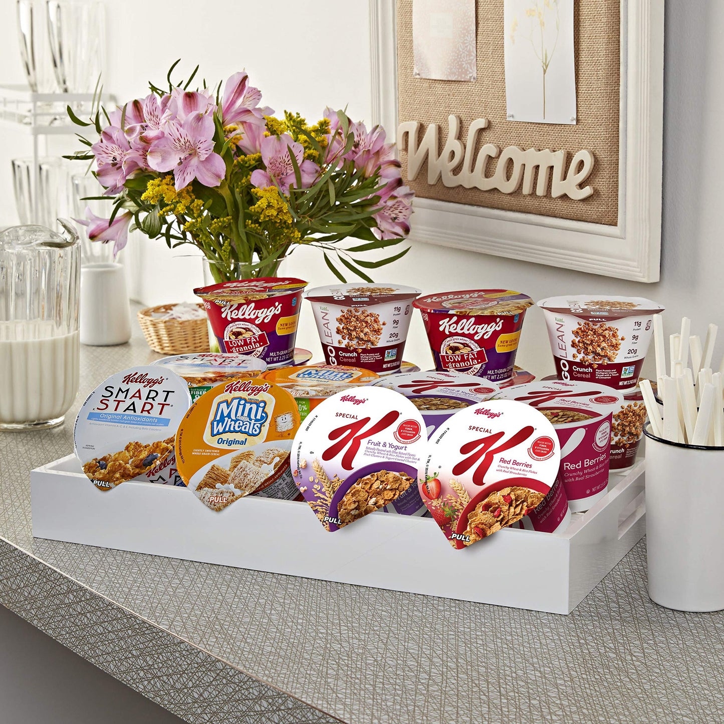 Kellogg's Wellness Assortments Breakfast Cereal in a Cup, Variety, 2.2oz (60 Count)