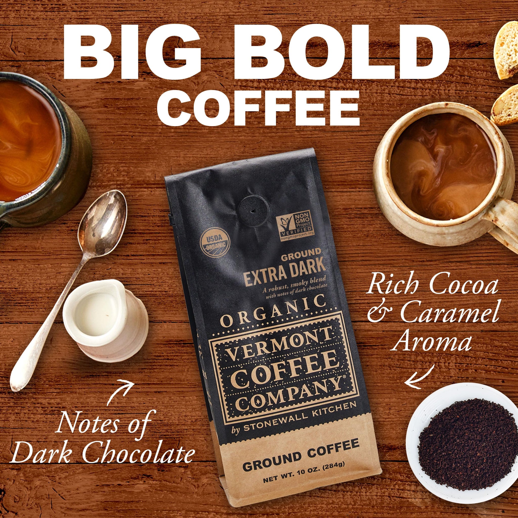 Vermont Coffee Company, Organic Extra Dark Roast Ground Coffee, 10oz., Made in the USA