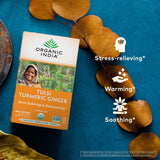 ORGANIC INDIA Tulsi Turmeric Ginger Tea Bags - Herbal Tea, Stress Relieving & Harmonizing, Immune Support, Healthy Inflammatory Response, Aids
