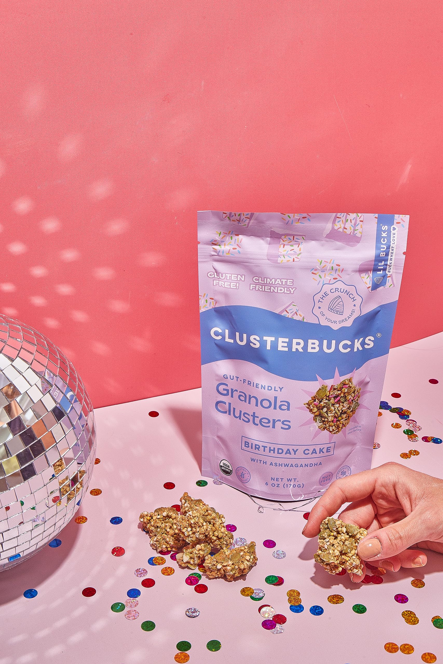 Clusterbucks Superfood Clusters - Grain-Free, Keto-Friendly Granola with Regeneratively Grown Sprouted Buckwheat- Gluten-Free, Low-Carb, Organic