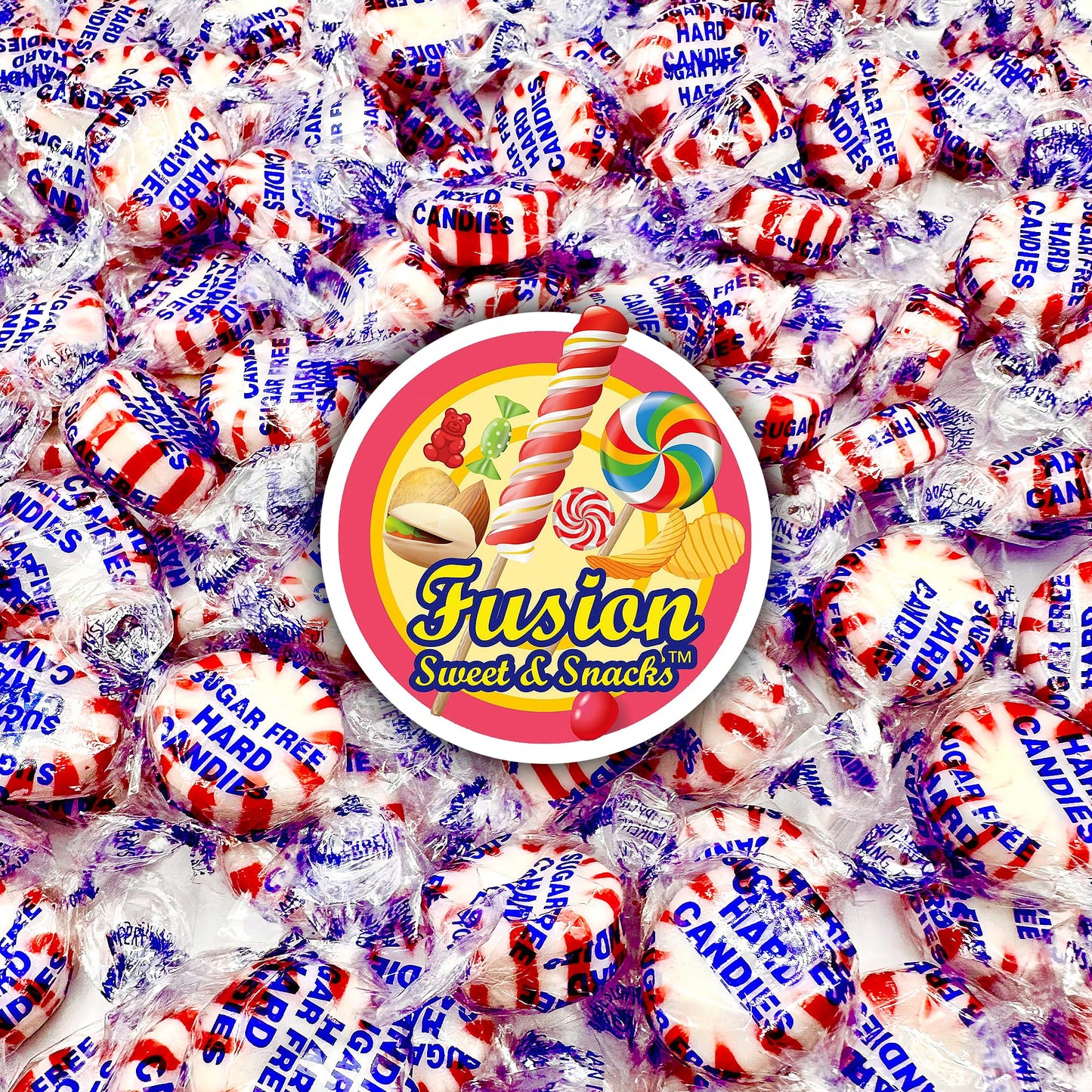 Sugar Free Peppermint Starlight Candy - 1 Pound Bulk Bag (Approx 90 Count) - Individually Wrapped - Valentines Day Peppermint Mints- Keto & Diabetic