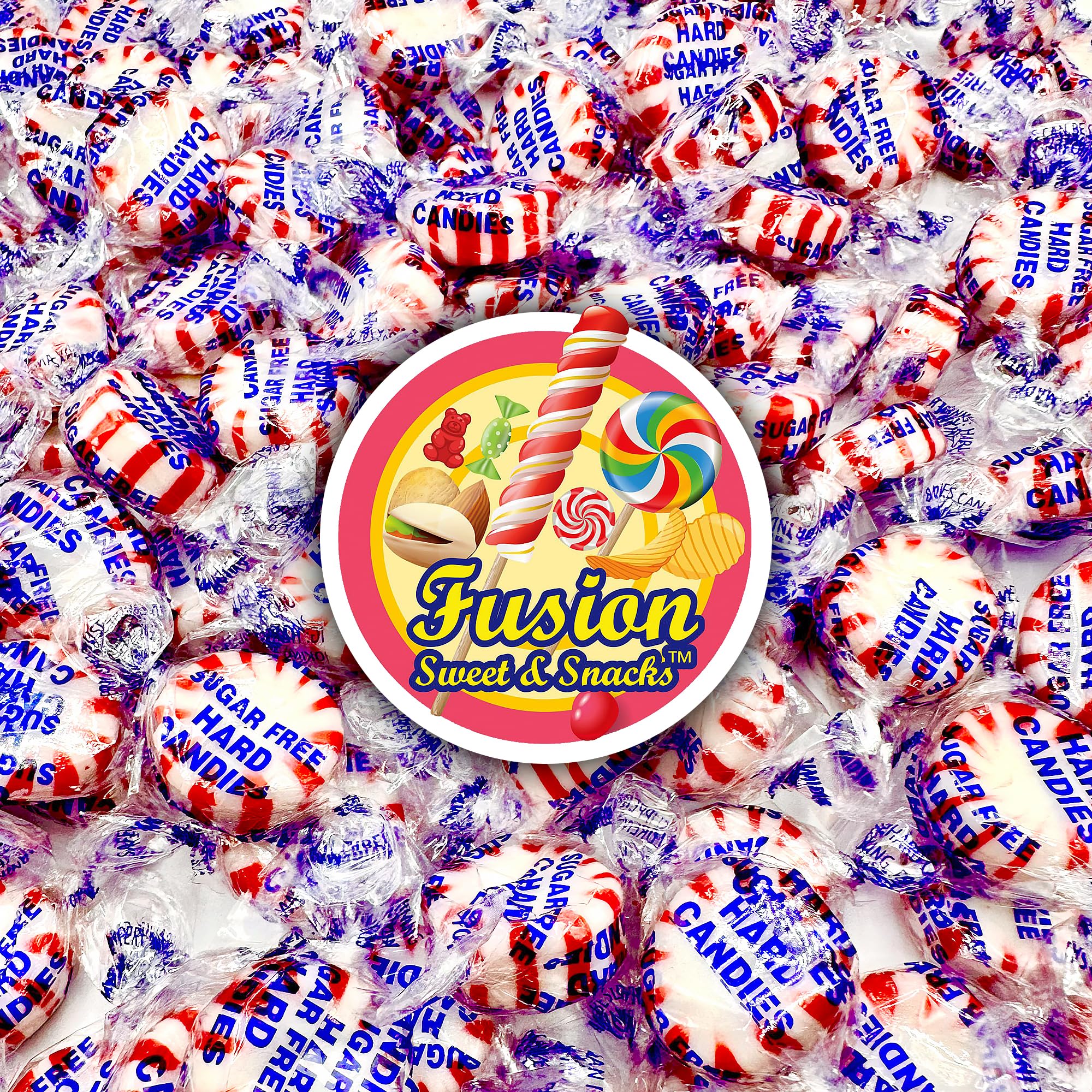 Sugar Free Peppermint Starlight Candy - 1 Pound Bulk Bag (Approx 90 Count) - Individually Wrapped - Valentines Day Peppermint Mints- Keto & Diabetic