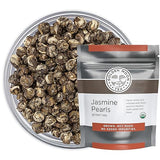 Golden Moon Tea Organic Jasmine Pearls Green Tea - Loose Leaf Dragon Pearls, Premium Grade, Non GMO - Half Pound (96 Servings)