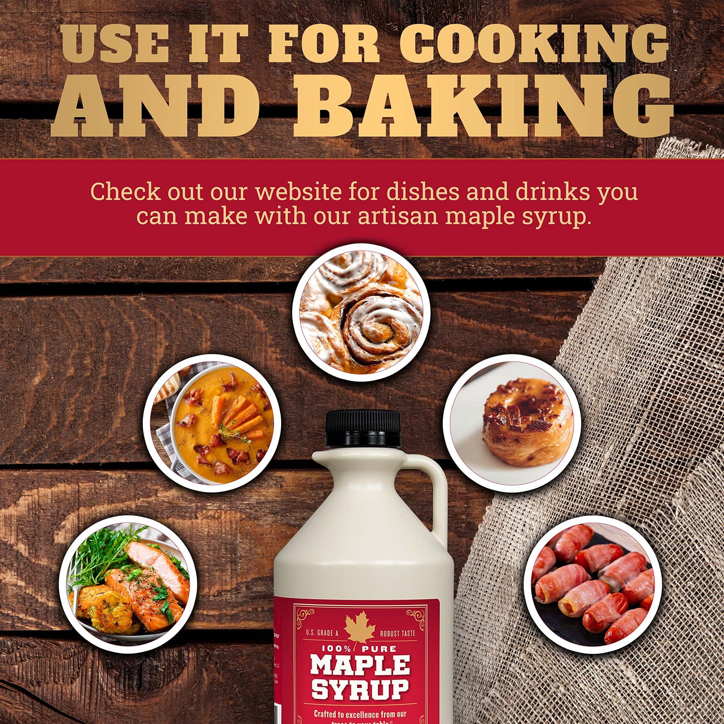 Grade B Maple Syrup 32 Oz Jug - 100% Pure Maple Syrup (Now Grade A Dark) Bold, Robust Flavor - Artisan Maple Syrup Gift - USA-Made Breakfast Syrups