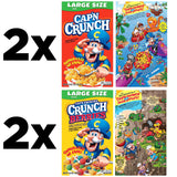 Cap'n Crunch Cereal, Original & Crunch Berries Variety Pack, Large Size Boxes, (4 Pack)