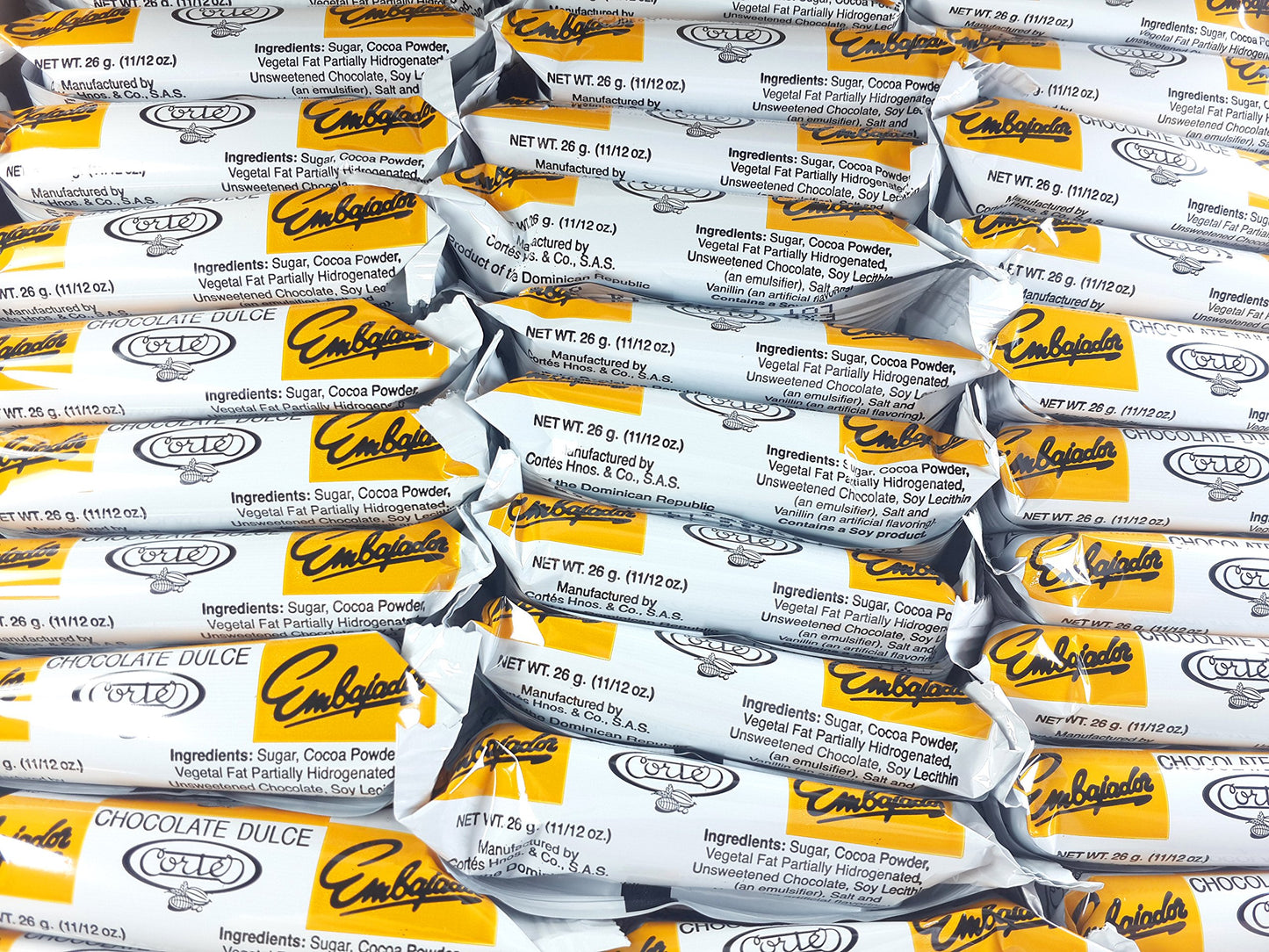 Sweet Dominican Chocolate Embajador Box of 60 Bars / Tablets