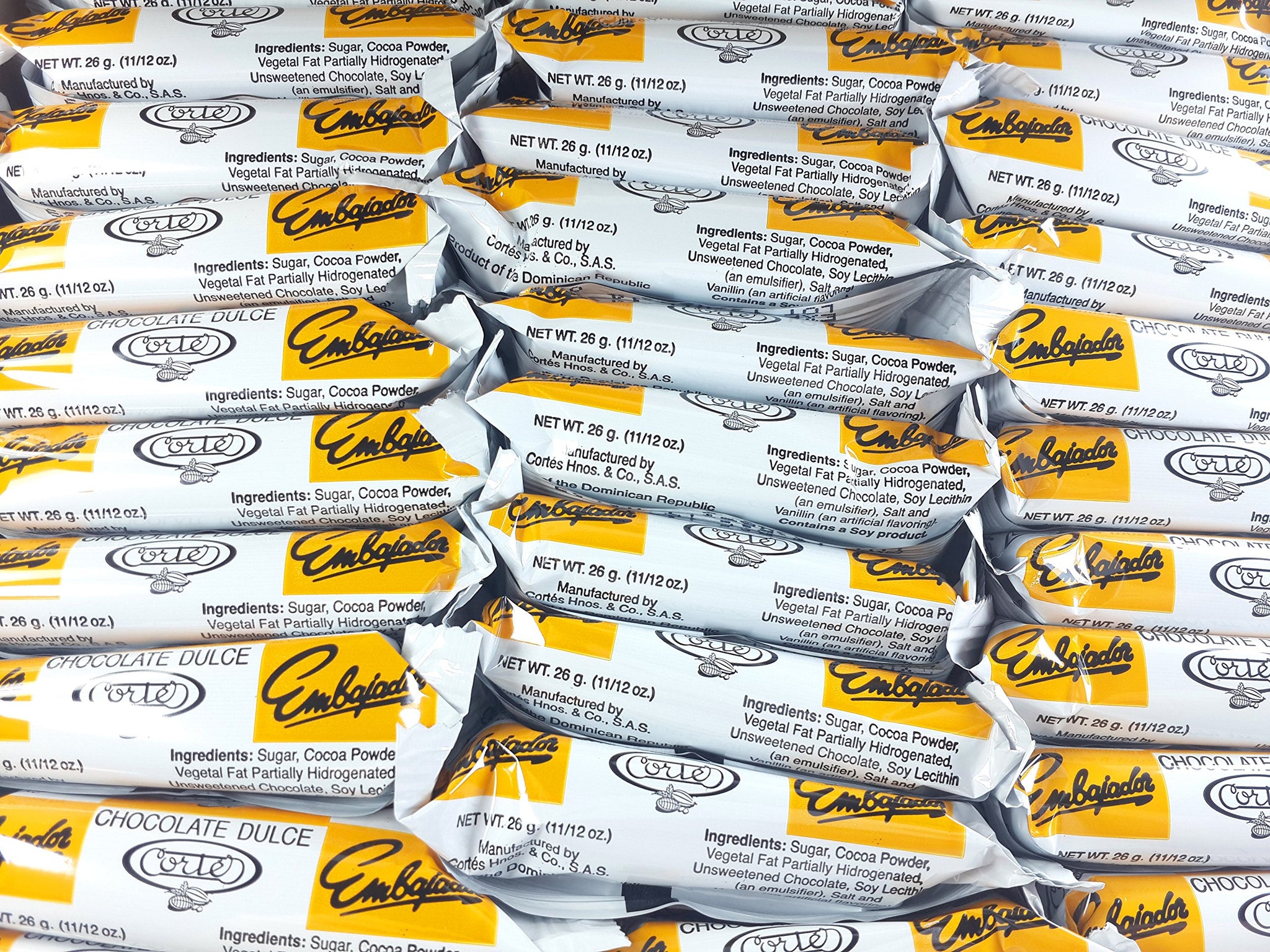 Sweet Dominican Chocolate Embajador Box of 60 Bars / Tablets