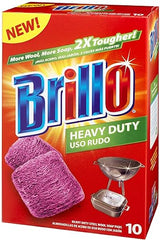 Brillo Heavy Duty Steel Wool Soap Pads, Original Red Scent, 10-Count