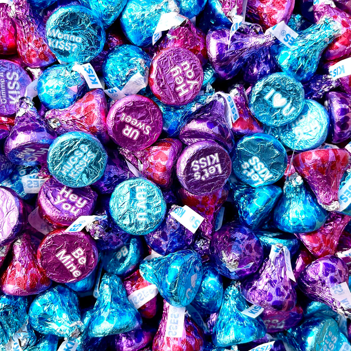 Candykrave Hershey'es Conversation Kisses Valentine Days Bulk Candy - 1lb (100 pcs) - Bulk Pack of Milk Chocolate Covered Individually wrapped Candy