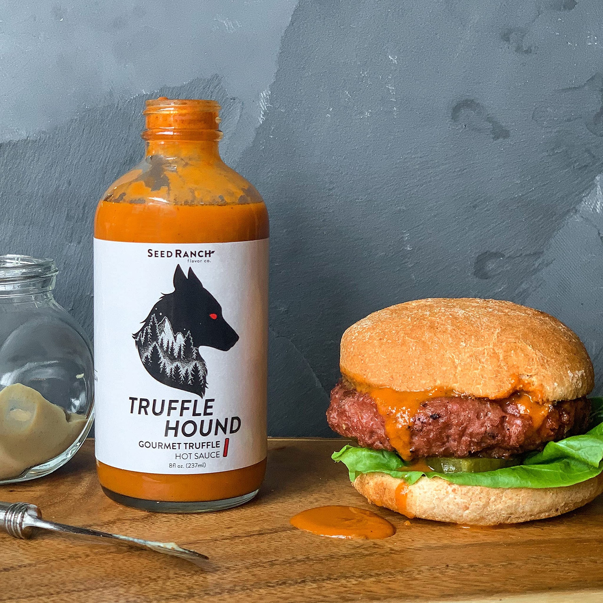 Seed Ranch Gourmet Truffle Hound Hot Sauce, 2 Pack, Medium Heat - Spicy & Savory Truffle Hot Sauce with Chile de Arbol, Ghost Pepper & Garlic, Vegan