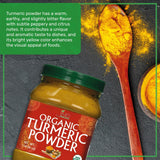 Organic Turmeric Powder 1 Pound Jar by Jiva Organics - 100% Raw with Curcumin - Lab Tested & Reports Available - Raw from India