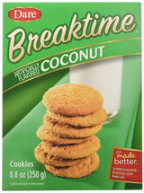 Dare Foods Breaktime Coconut Cookies - Indulgent Cookie Made With Real Coconut - Delicious Snack, Dessert and More - No Artificial Colors, No