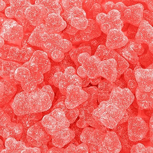Sour Bears Gummy Candy 1 Pound Bag, Gelatin Free Chewy Pink Candy, Strawberry Jelly Bears for Baby Showers, Gender Reveal, Candy Buffets, and Dessert