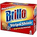 Brillo Strip & Shine Steel Wool Balls, 6-Count