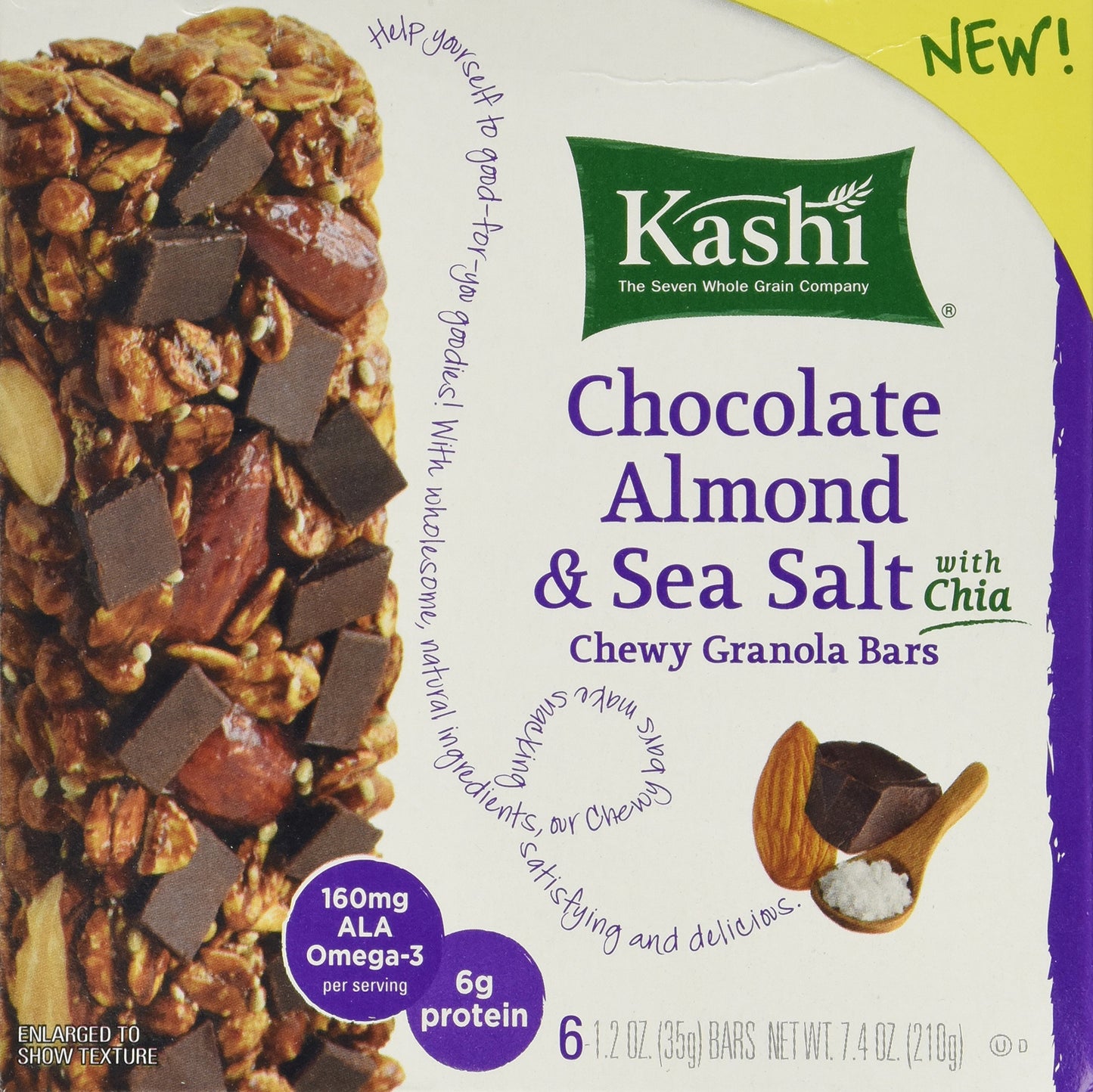 Kashi Chocolate Almond & Sea Salt With Chia, 7.4oz Box (Pack of 2)