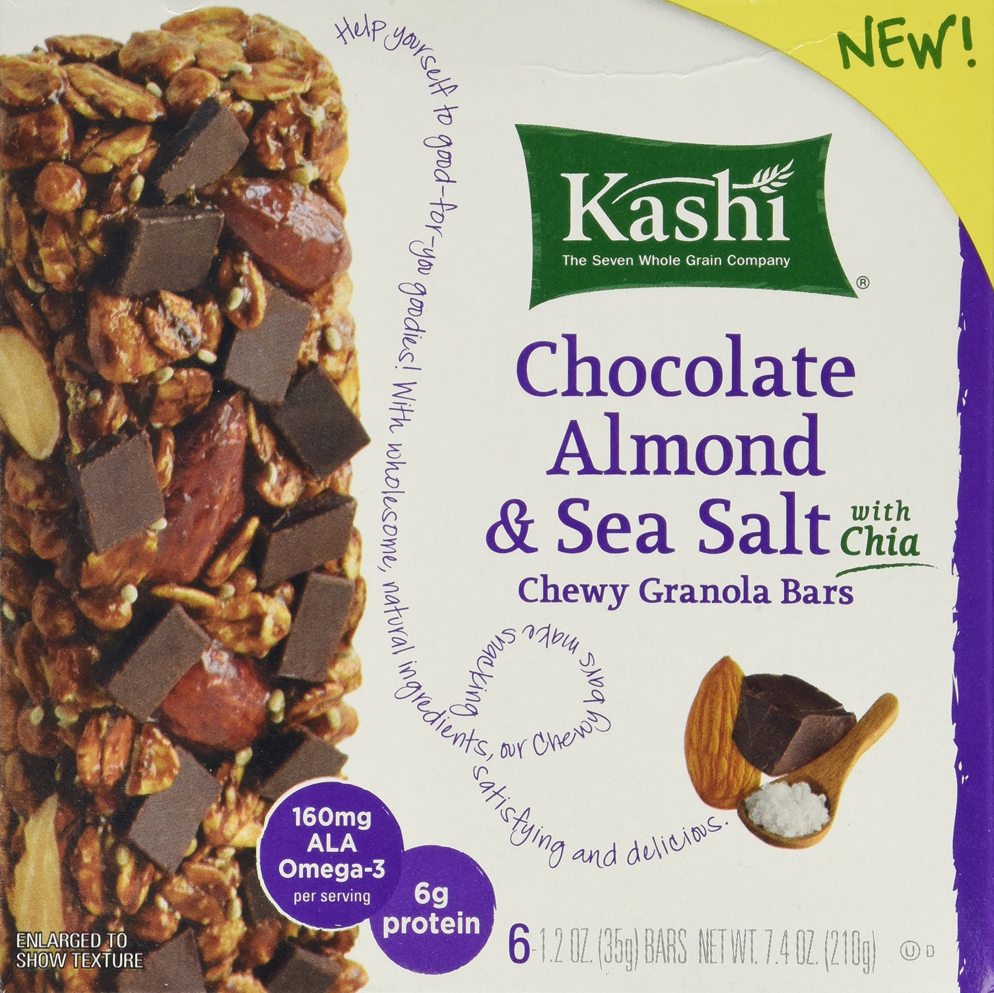 Kashi Chocolate Almond & Sea Salt With Chia, 7.4oz Box (Pack of 2)