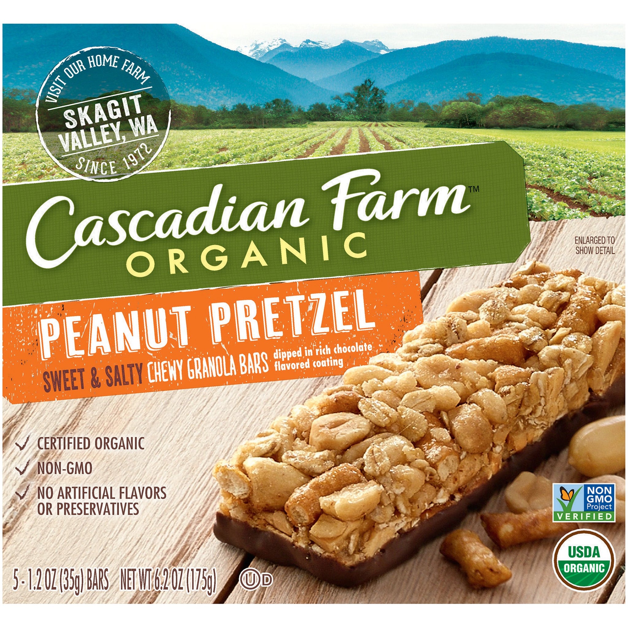 Cascadian Farm Organic Peanut Pretzel Granola Bars, 13.25 Ounce (Pack of 12)