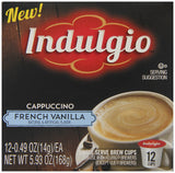 Indulgio Cappuccino, French Vanilla, 12-Count Single Serve Cup for Keurig K-Cup Brewers