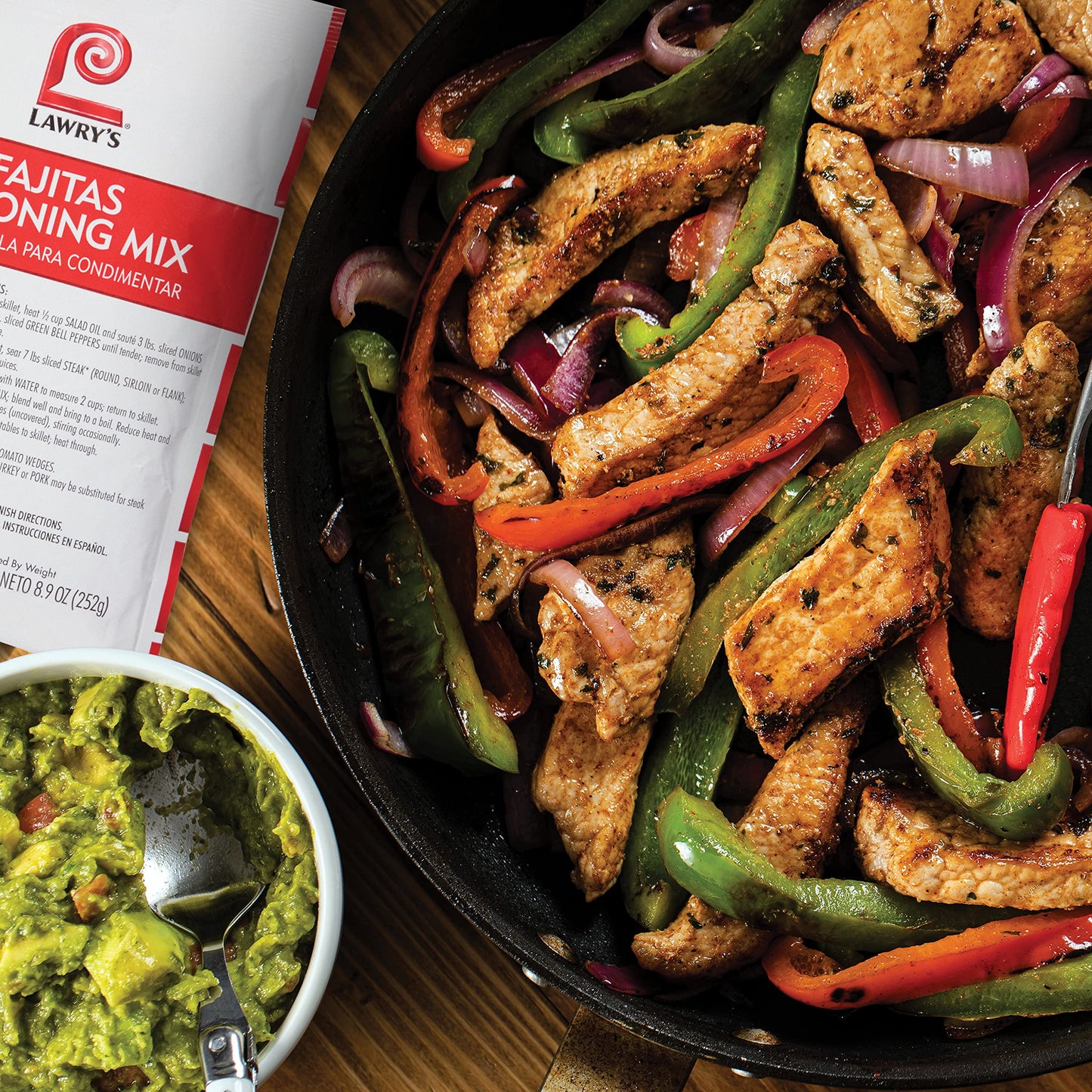 Lawry's Fajitas Seasoning Mix, 8.9 oz - One 8.9 Ounce Packet of Fajita Seasoning Mix to Flavor Steak, Chicken, Rice Jambalaya, Fajitas and More
