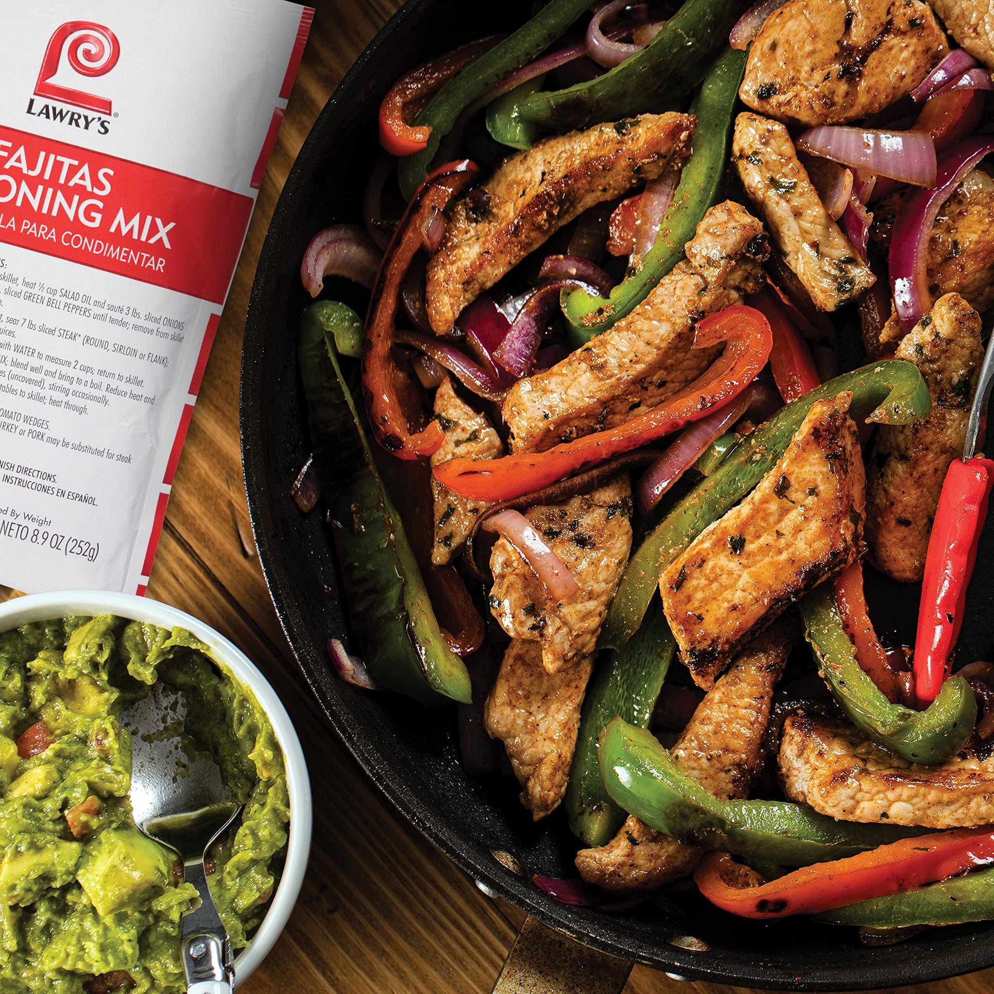 Lawry's Fajitas Seasoning Mix, 8.9 oz - One 8.9 Ounce Packet of Fajita Seasoning Mix to Flavor Steak, Chicken, Rice Jambalaya, Fajitas and More