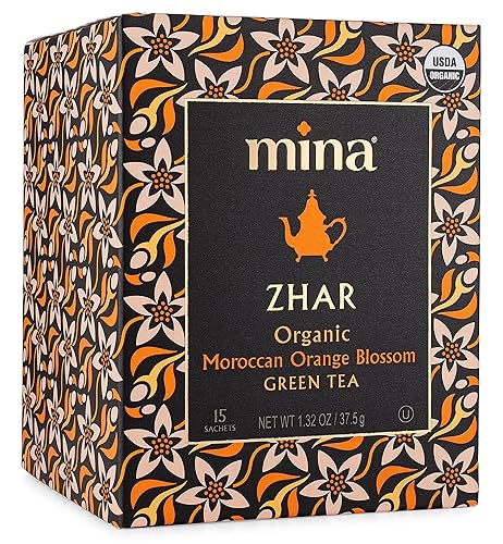 Mina Organic Moroccan Orange Blossom Green Tea, 15 CT