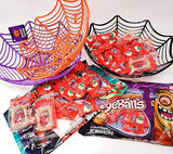 Halloween Spider Basket Bundle with BubbleGum Eyeball Candy and Bloody Bites