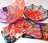 Halloween Spider Basket Bundle with BubbleGum Eyeball Candy and Bloody Bites